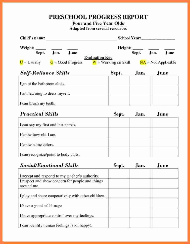 7 summer school progress report template