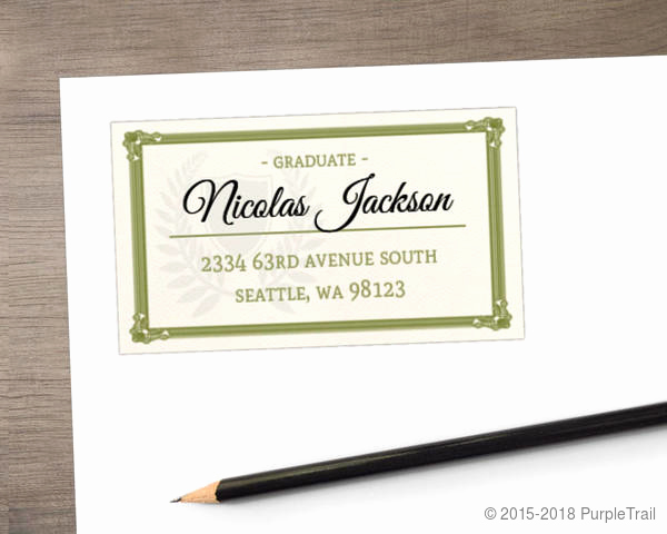 matching graduation diploma address label