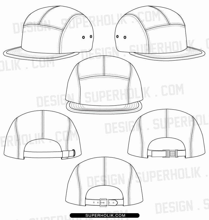 5 panel hat template