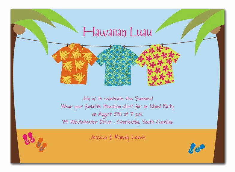 aloha shirt invitations