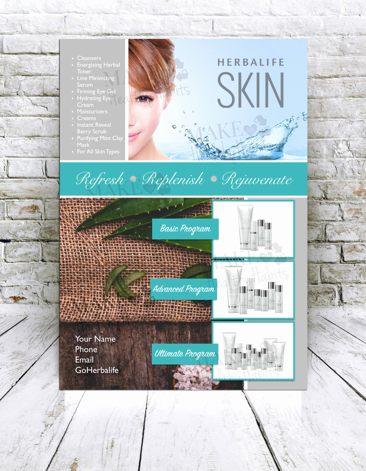 Herbalife Flyer Templates Fresh Custom Print Ready Herbalife Skin Flyer by