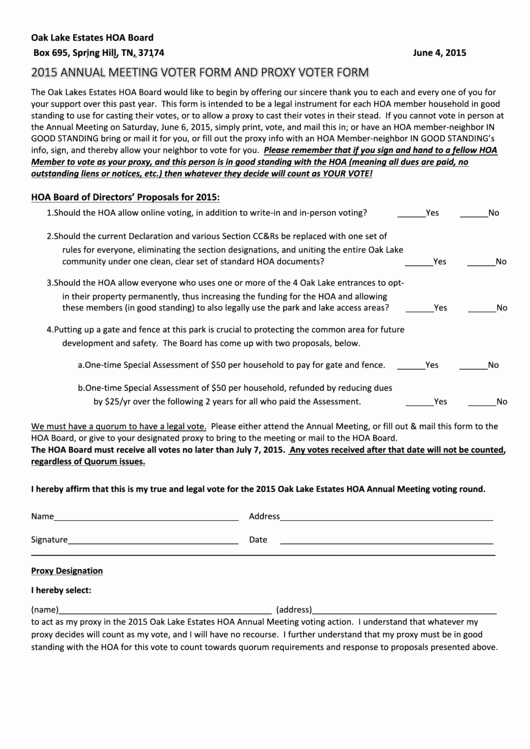 hoa proxy form