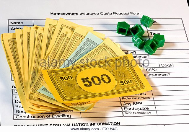 Home Insurance Quote Sheet Fresh Play Money Stock S &amp; Play Money Stock Alamy