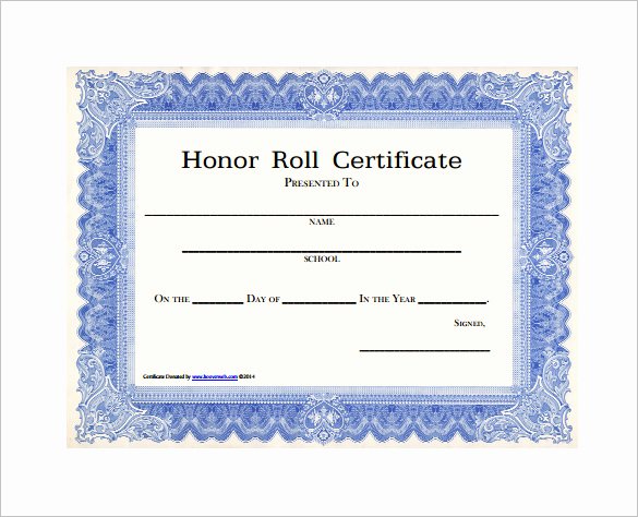 honor roll certificate template