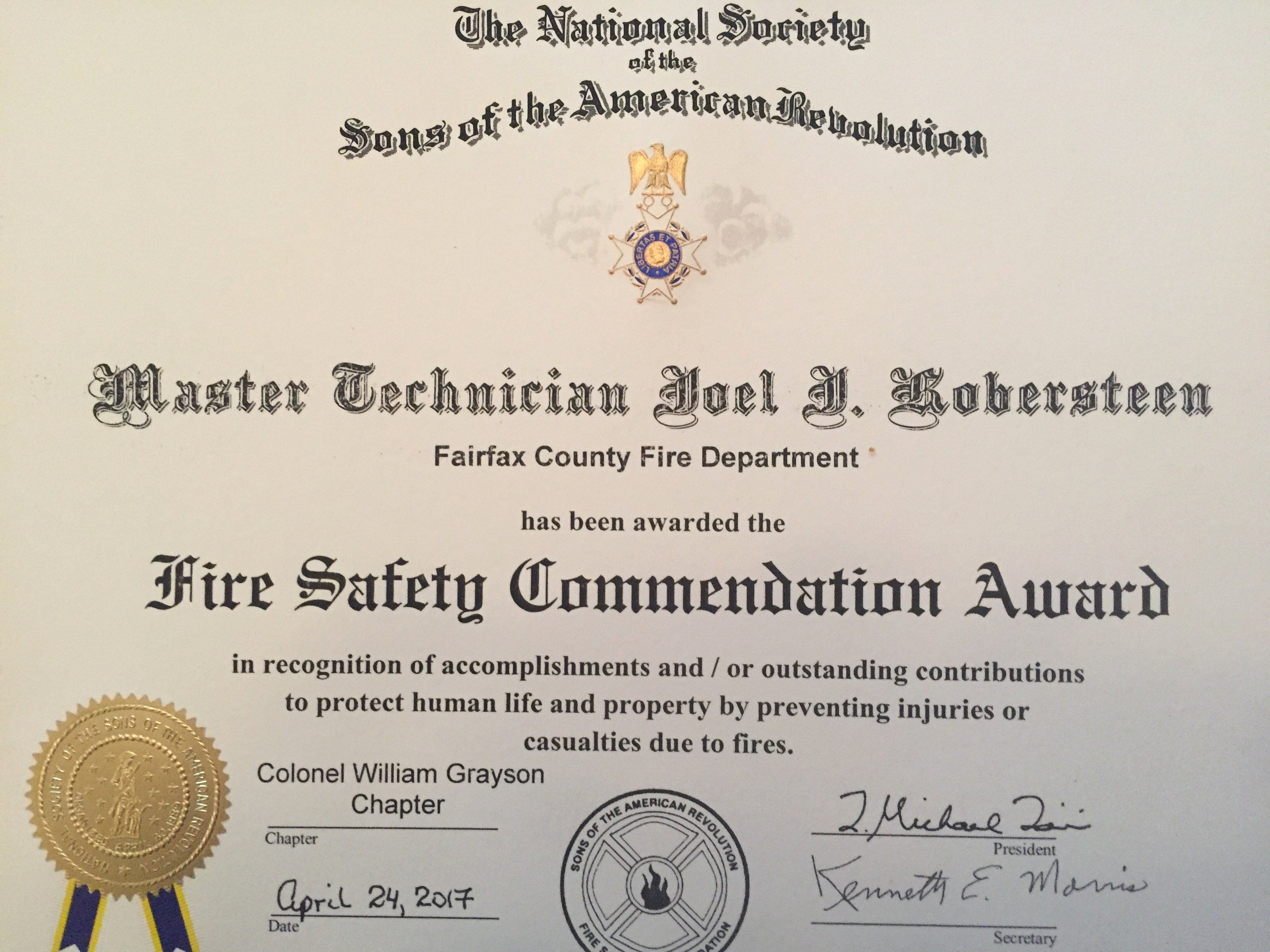 Firefighter Certificate
