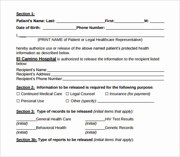 hospital release form