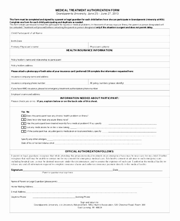 Hospital Release form Template New 6 Authorization to Release Medical Records form Template