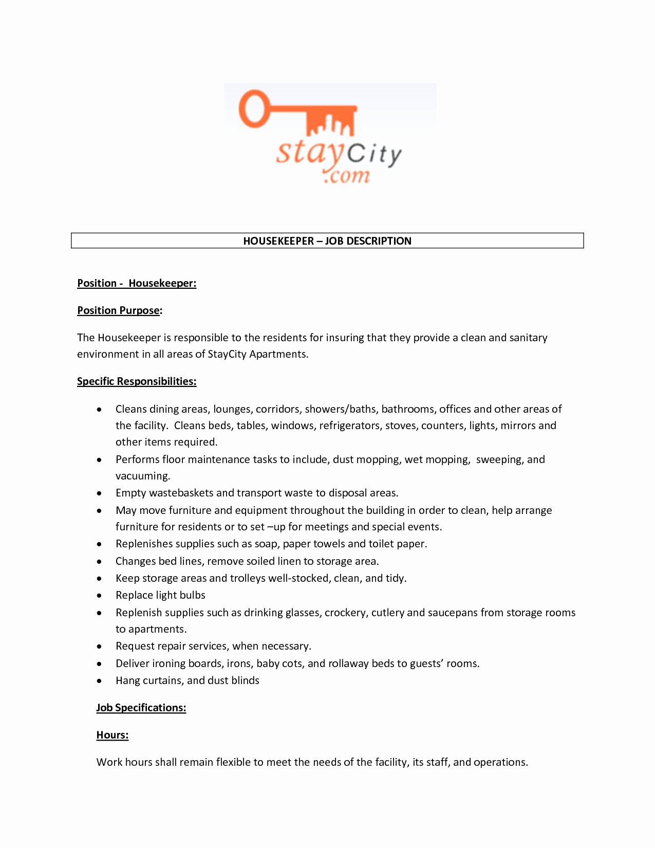 housekeeping description for resume last best s of hotel houseman checklist template hotel wq e