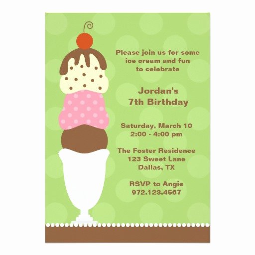 ice cream party invitation card