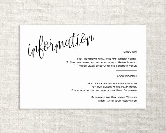 wedding enclosure card details card