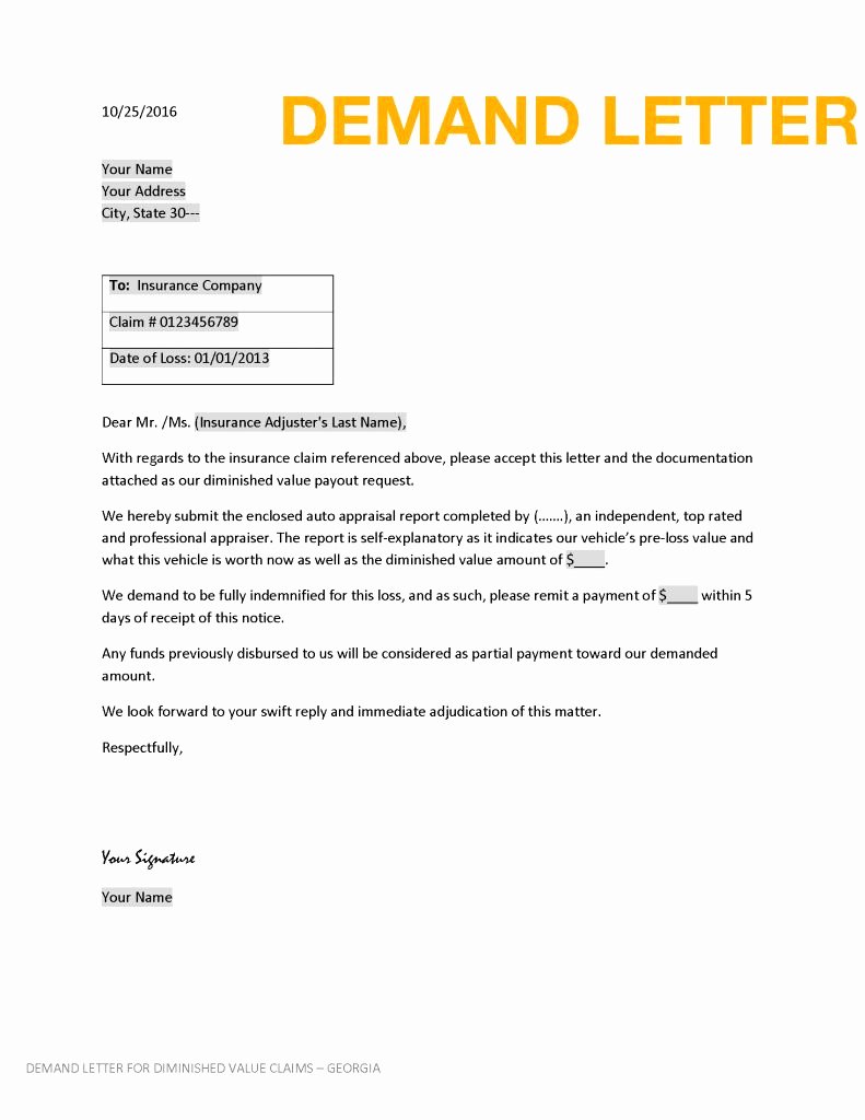 insurance demand letter template