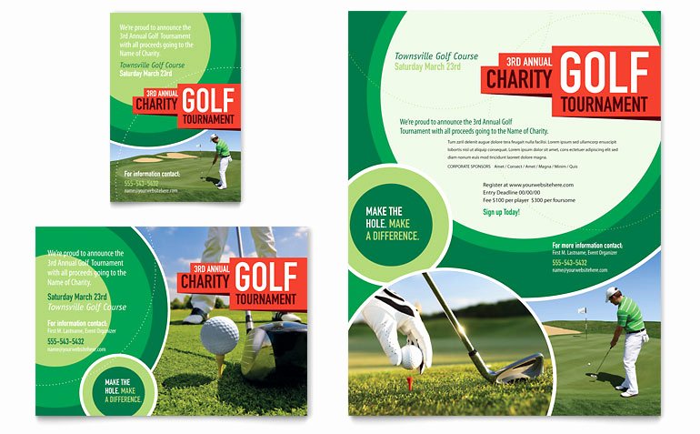 Golf Tournament Flyer Ad Templates SF D