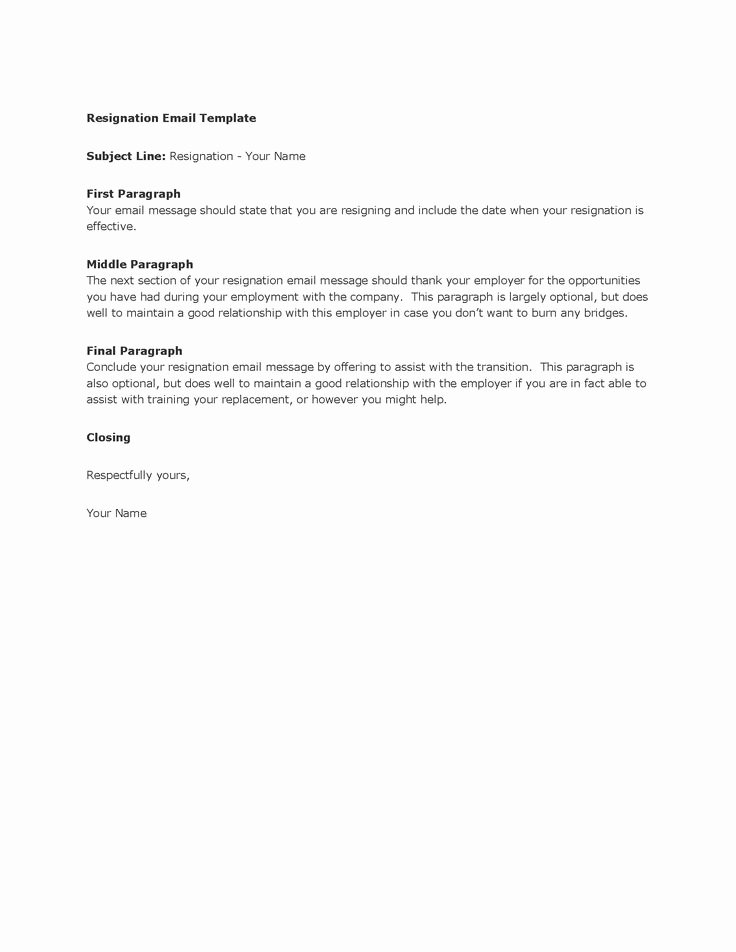 resignation template