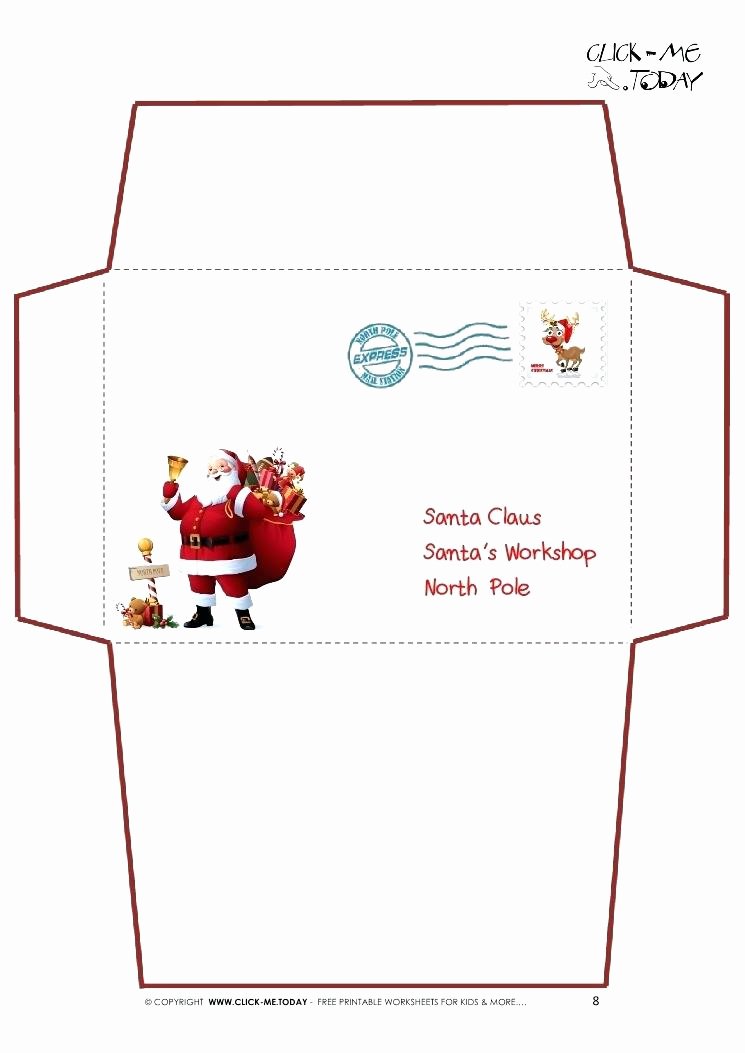 santa envelopes letter envelope dear template