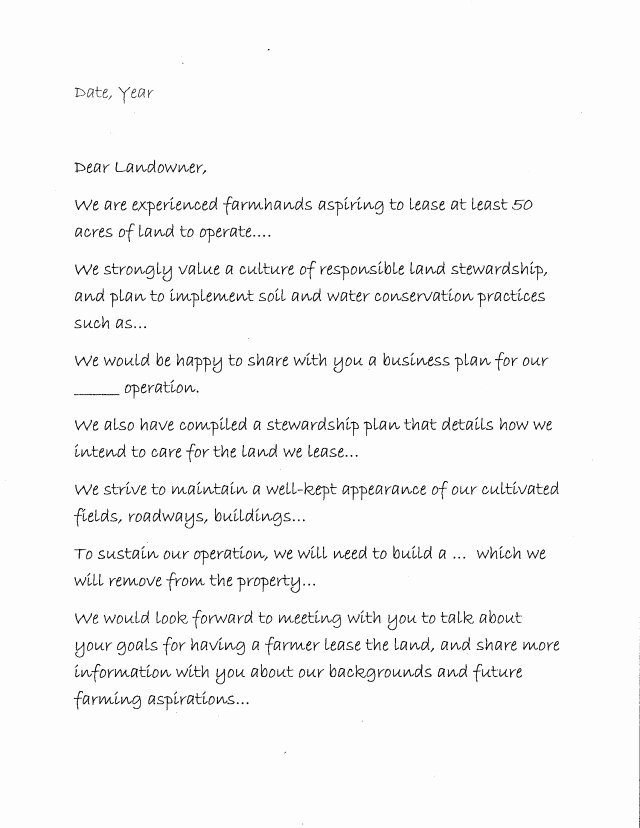 Letter Of Intent to Lease Template Lovely Leasing From Non Farming Landowners Part I