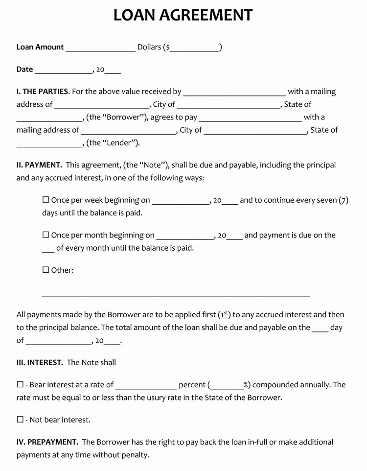 Loan form Template Fresh 45 Loan Agreement Templates &amp; Samples Write Perfect