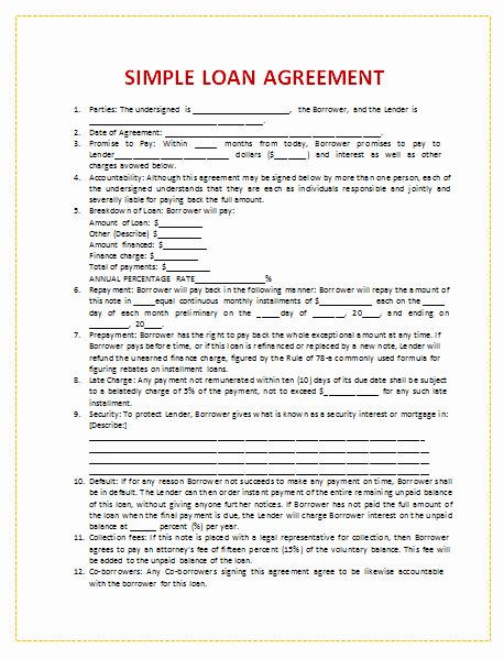 loan agreement template