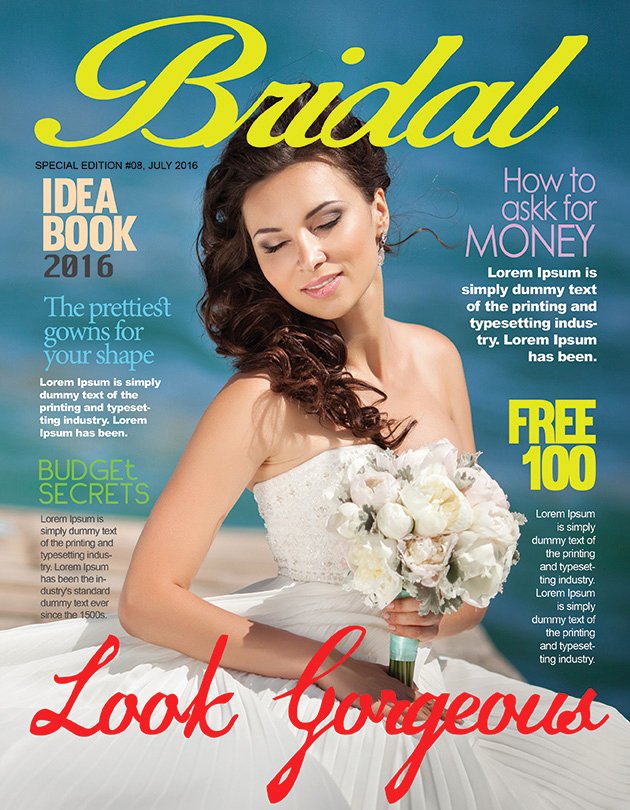 bridal magazine cover psd template