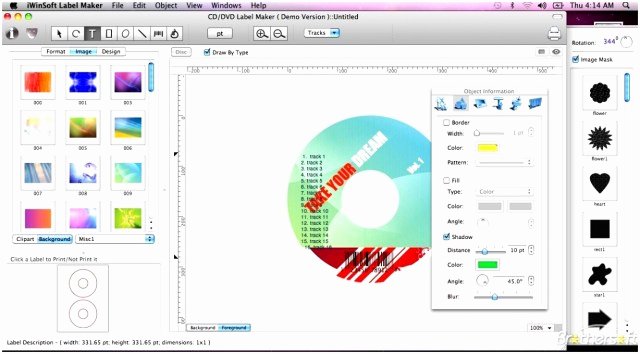 memorex cd label word template free