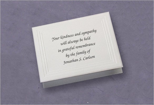 funeral thank you card