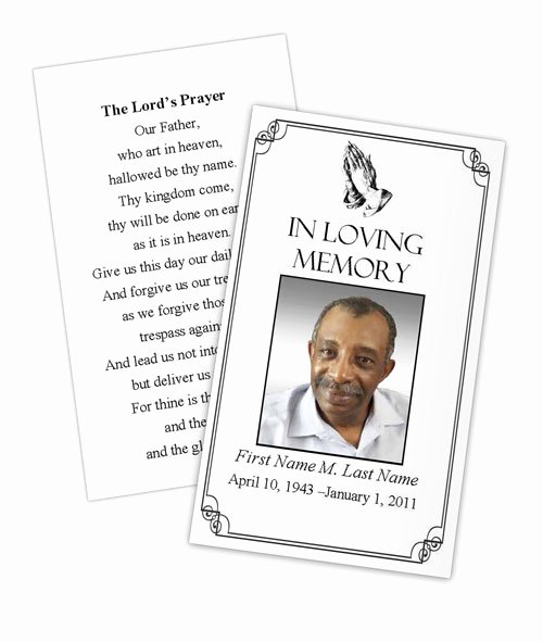 praying hands prayer card template