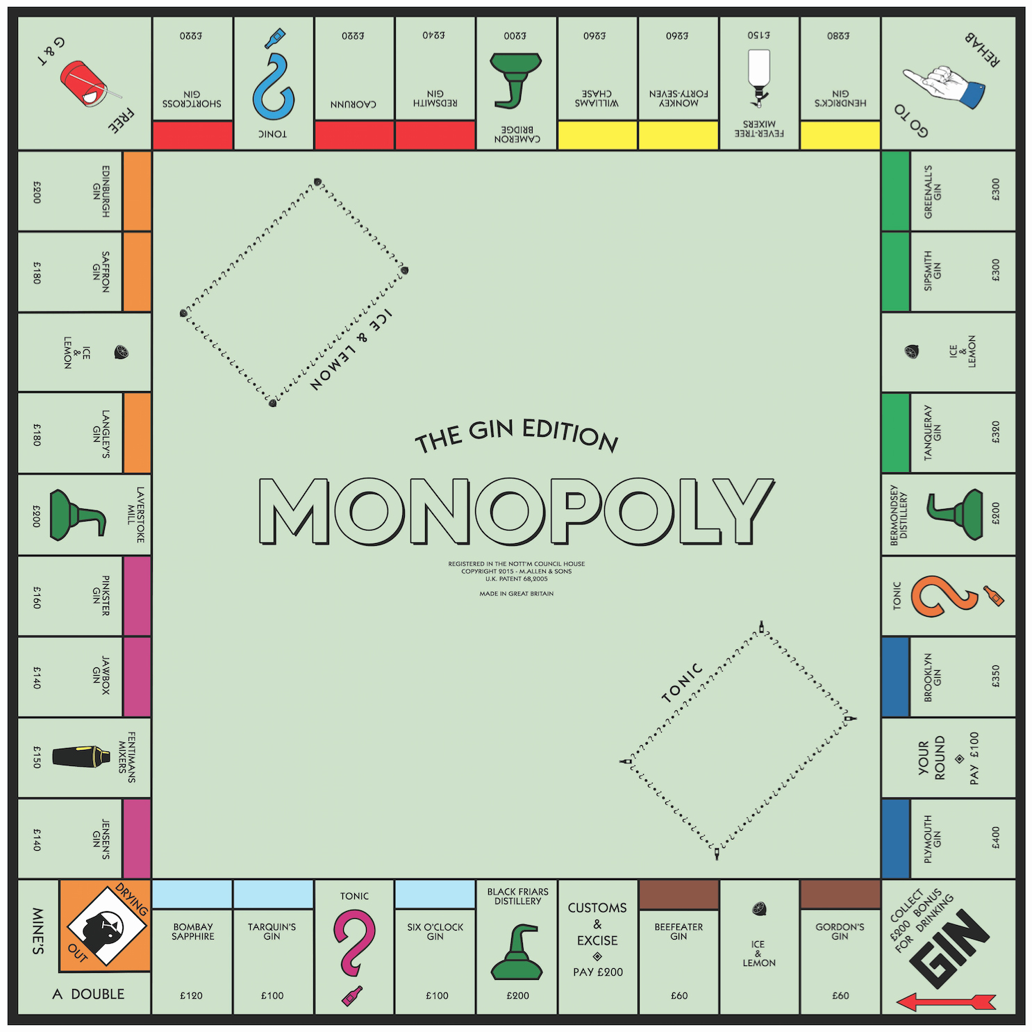 Monopoly Board Printable Unique Perfect Gift for Distilled Spirits Fans – Custom Whiskey