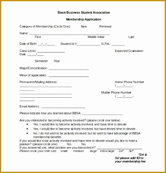 Motorcycle Club Application form Elegant 4 Gym Admission form