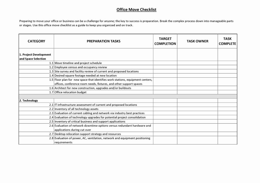 moving checklist