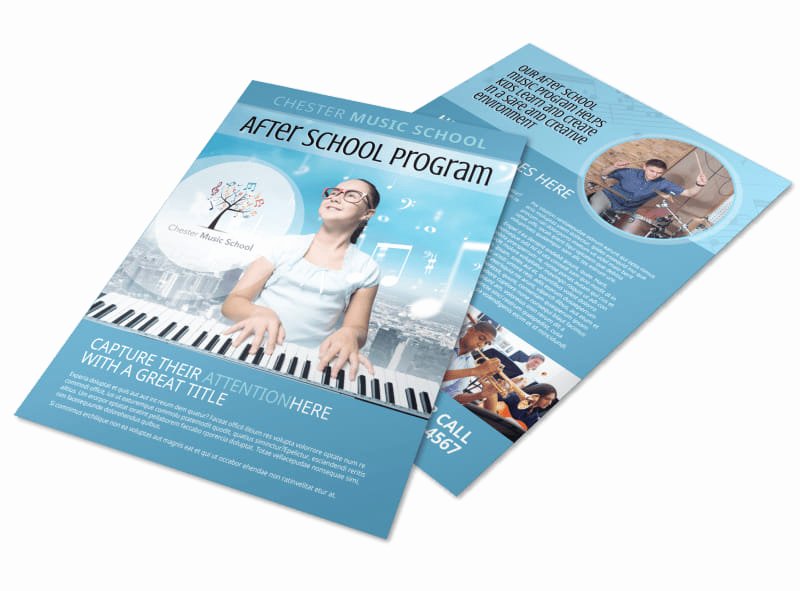 after school music program flyer template