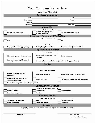F1214 Personalized New Hire Checklist