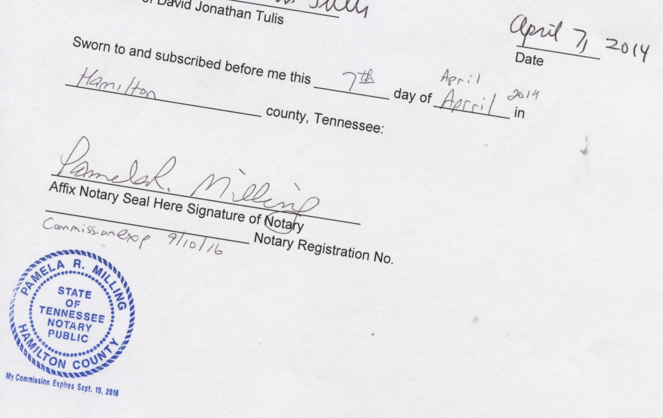 Notary Signature Example