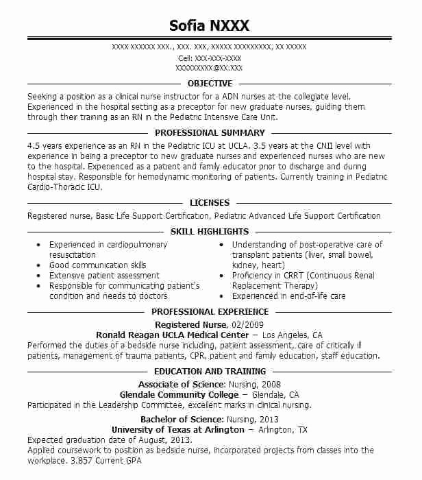 Nursing Clinical Experience Resume | Peterainsworth