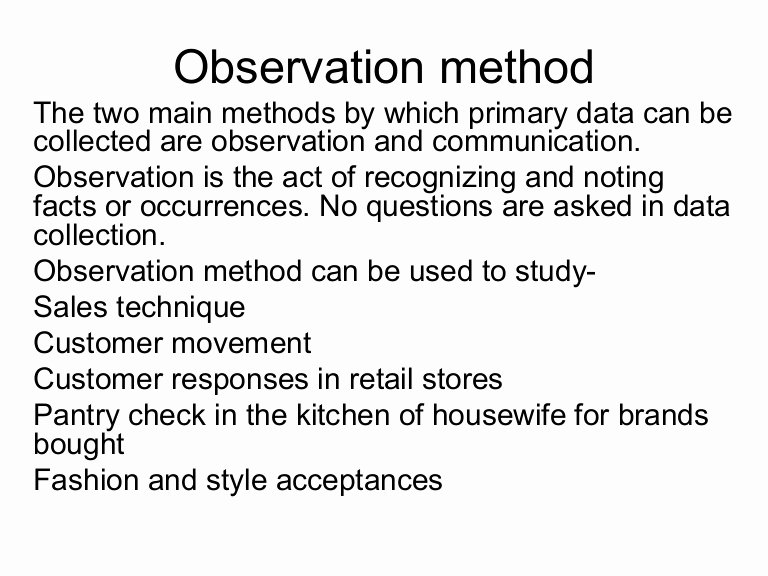 observation method