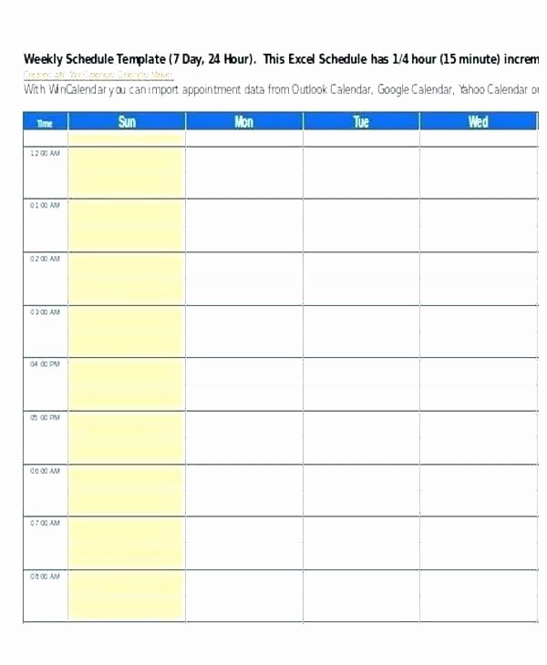 blank printable weekly schedule template