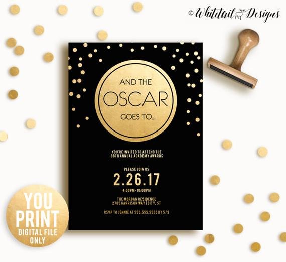 oscar party invitation 2017 oscar