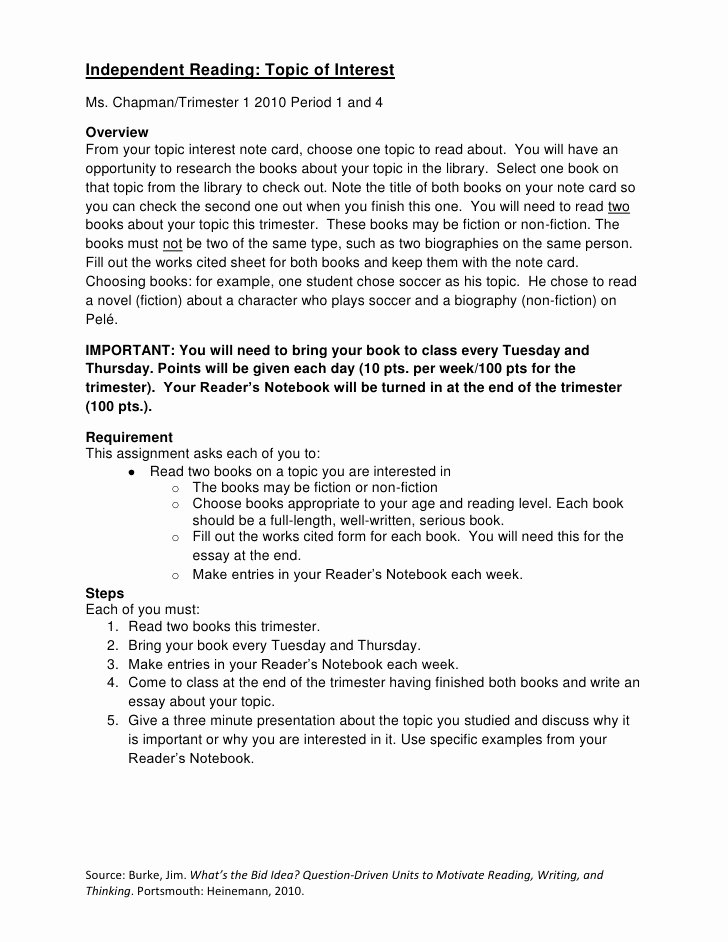 independent reading essay presentation assignment8 b