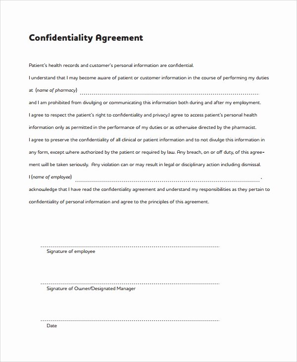 Patient Information Template Luxury 7 Patient Confidentiality Agreements