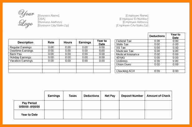 6 microsoft office pay stub templates