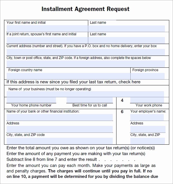 Payment Plan form Inspirational Installment Agreement 5 Free Pdf Download