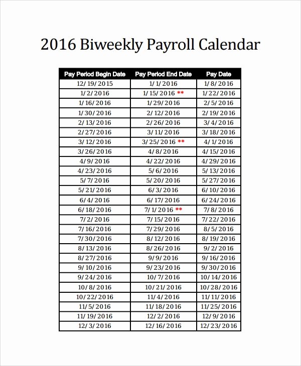 payroll calendar template