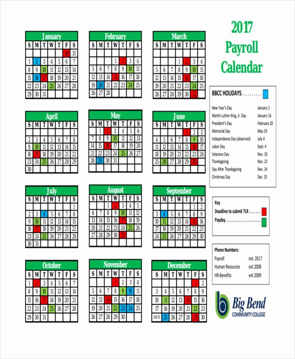 Payroll Calendar Template Beautiful 7 Payroll Calendar Templates Sample Example