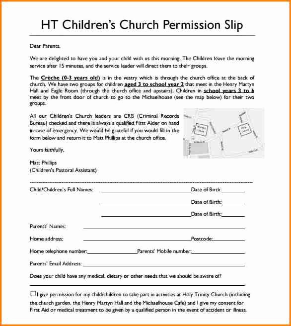 Permission Slips Lds Beautiful 6 Church Permission Slip