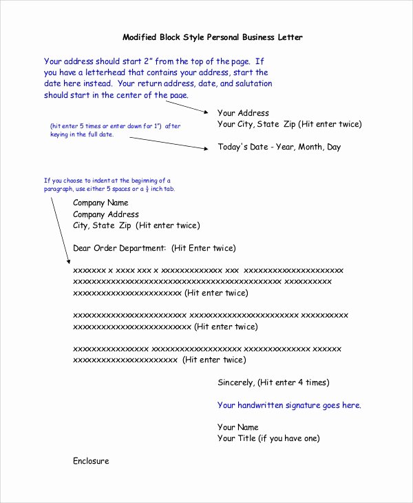 business letters format