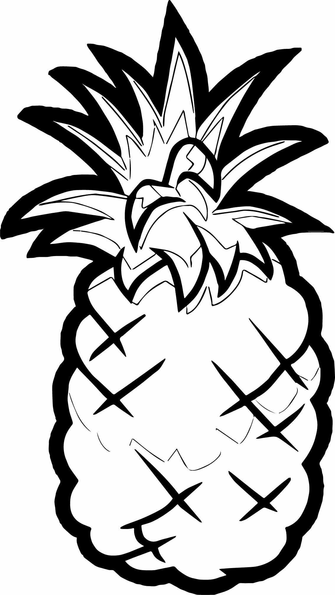 Pineapple Template Printable Elegant Pineapple Coloring Page Fruit Fruits Pages Grig3