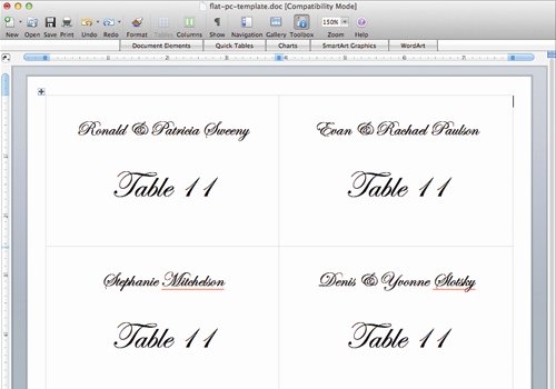 place card template 6 per sheet