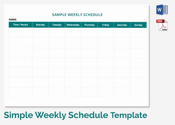 sample weekly schedule
