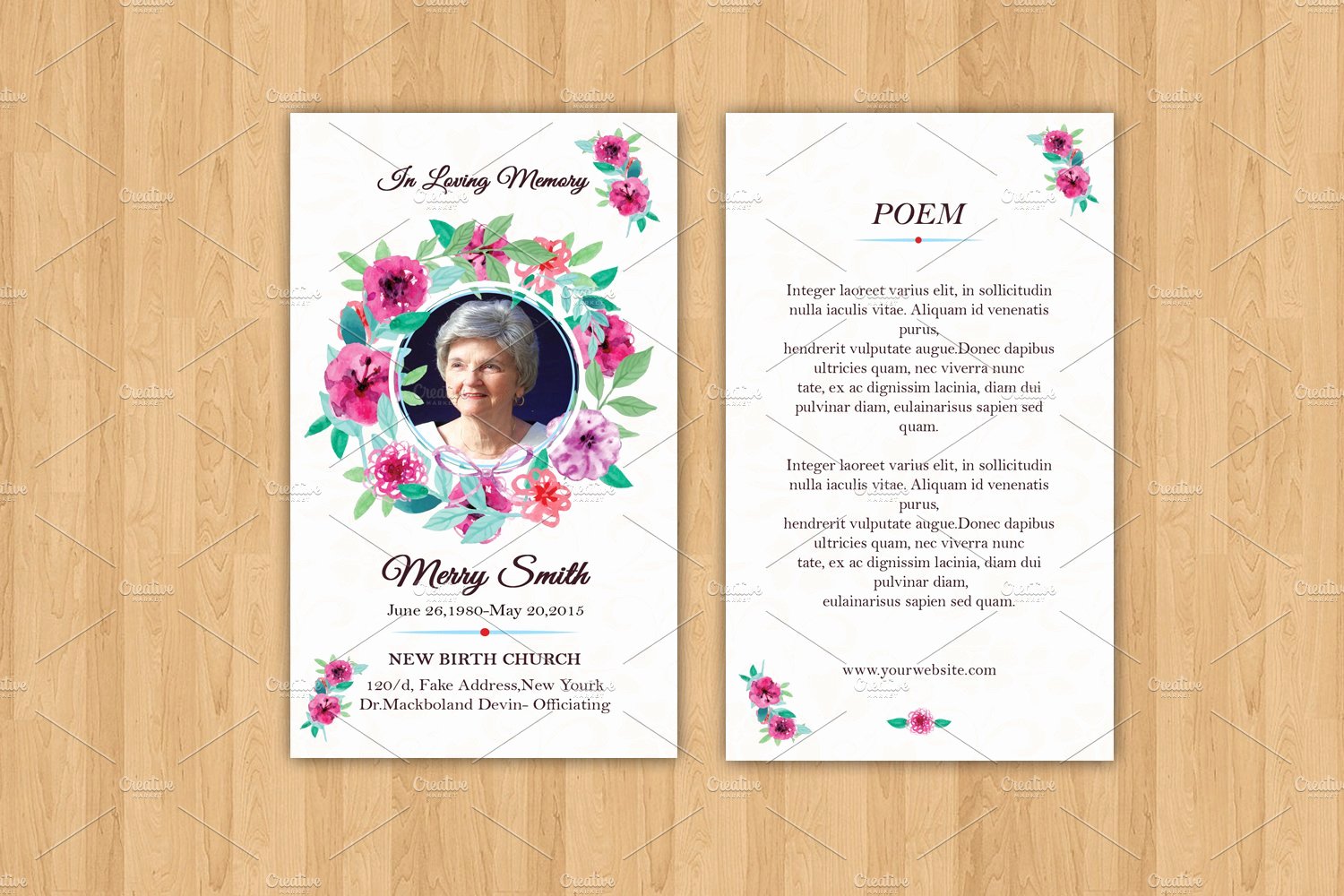 Funeral Prayer Card Template V615