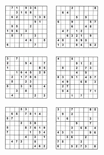 hard sudoku 4 per page