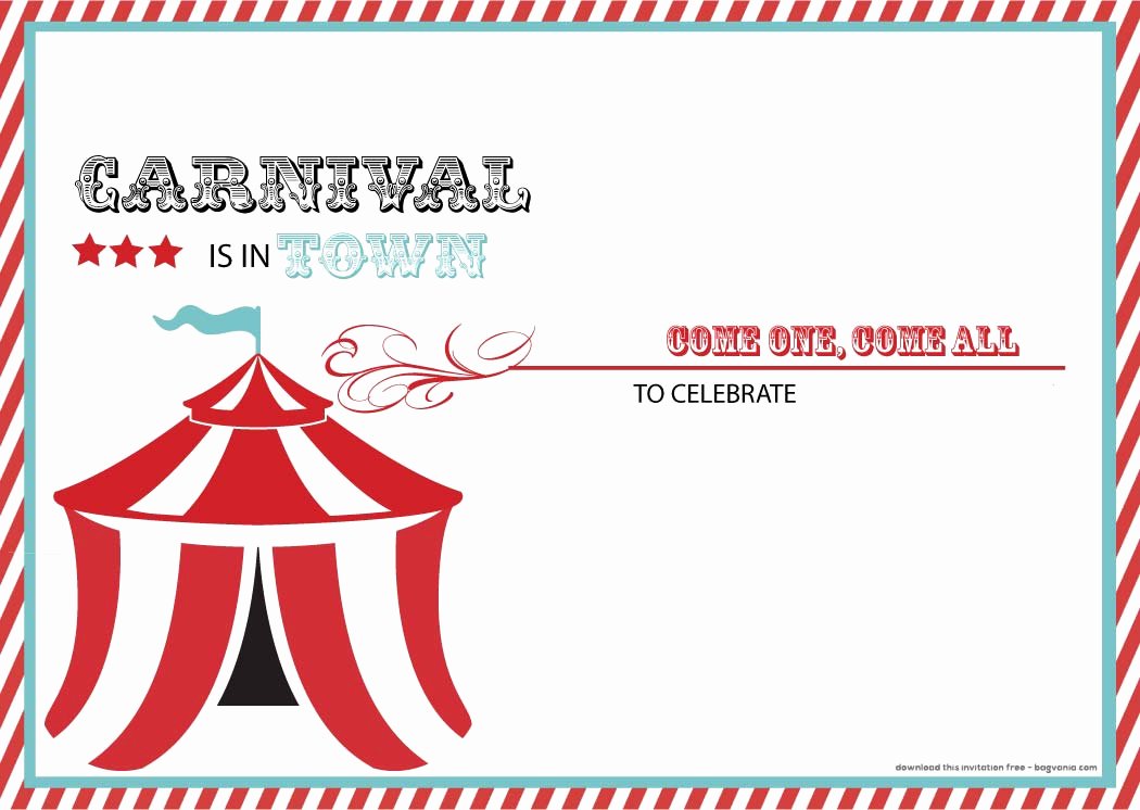 free carnival birthday invitations