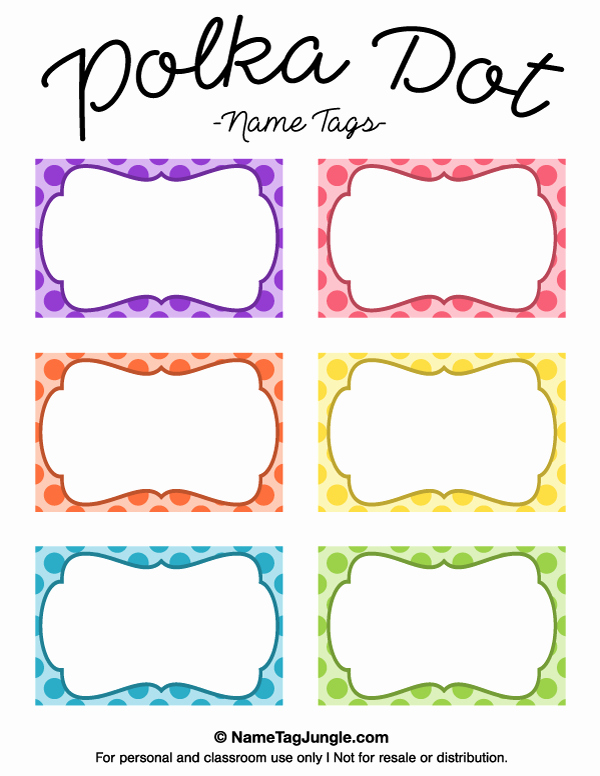 Printable Dog Tag Template Elegant Free Printable Polka Dot Name Tags the Template Can Also